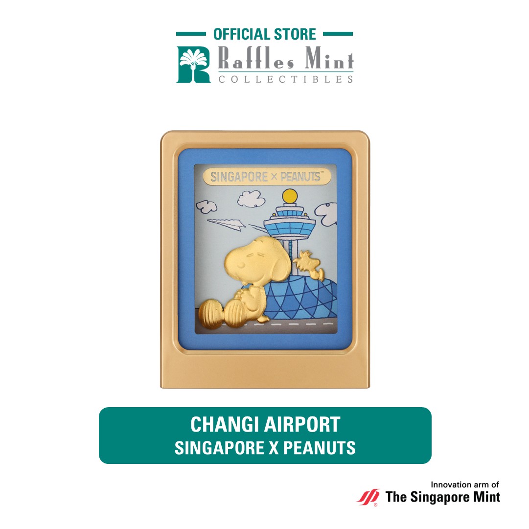 Singapore X Peanuts SG60 24K Gold Foil in Frame [The Singapore