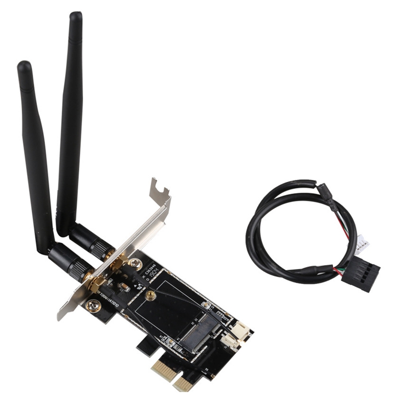 Pcie wifi card adapter wireless network card m2 ngff bluetooth converter for desktop wi-fi 8260 8265ngw ax200 9260 7265