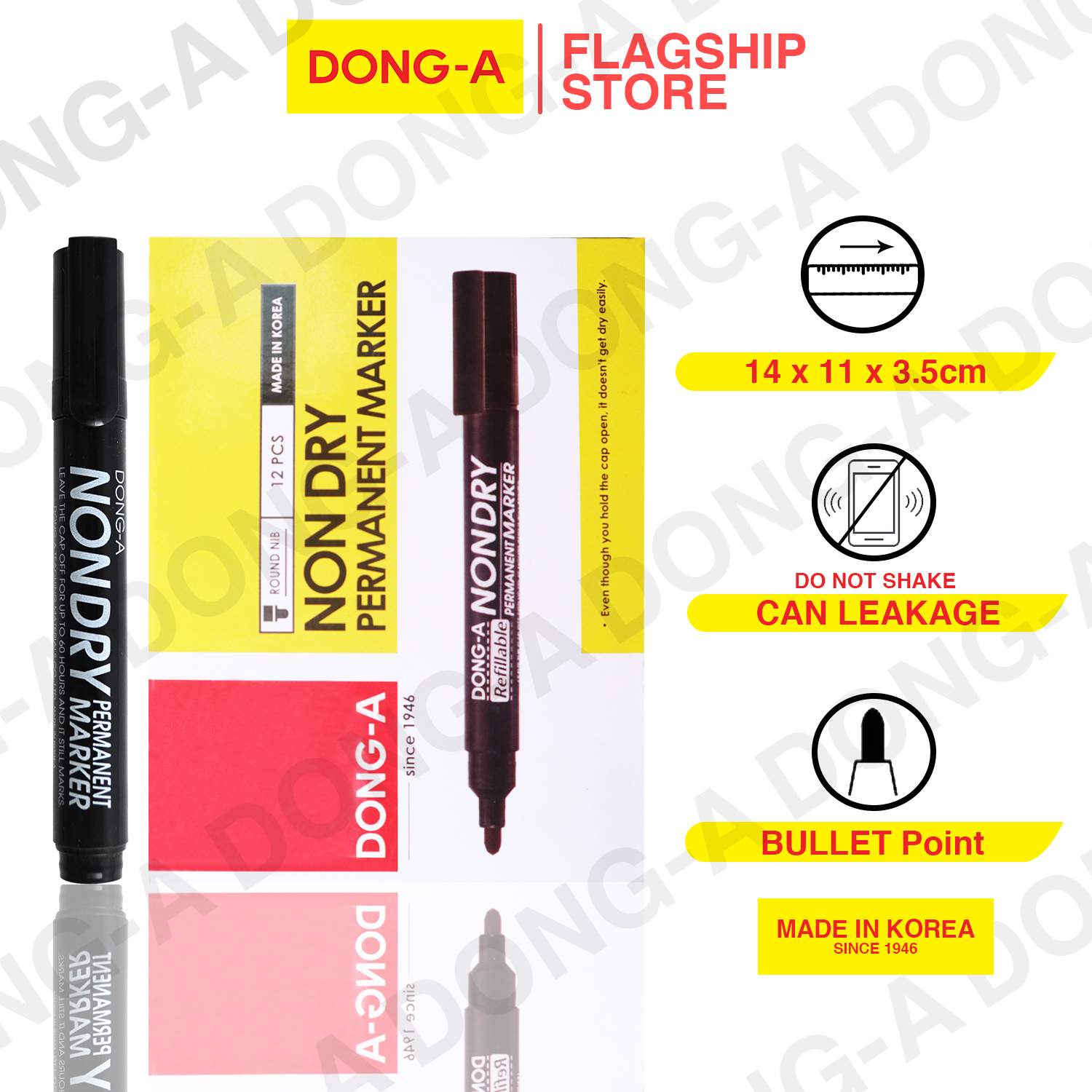 DongA NONDRY Permanent Marker 12pcs/box Lazada PH