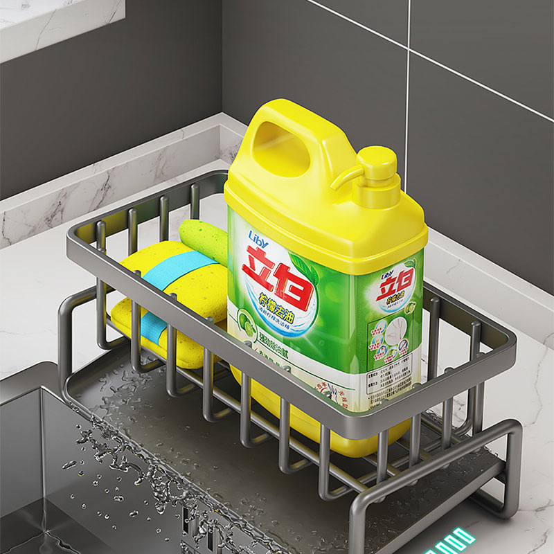 NFA Dish towel rack Kitchen storage rack household sink drain basket countertop multi-functional sponge detergent storage device