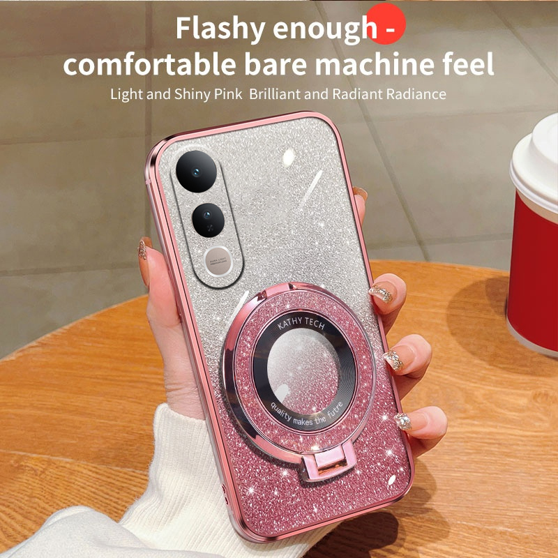 Phone cover Vivo V50 Lite Back case Fashionable Frosted Silicone Soft Dustproof Bracket Adsorb For Vivo V50 Lite Phone cases. 