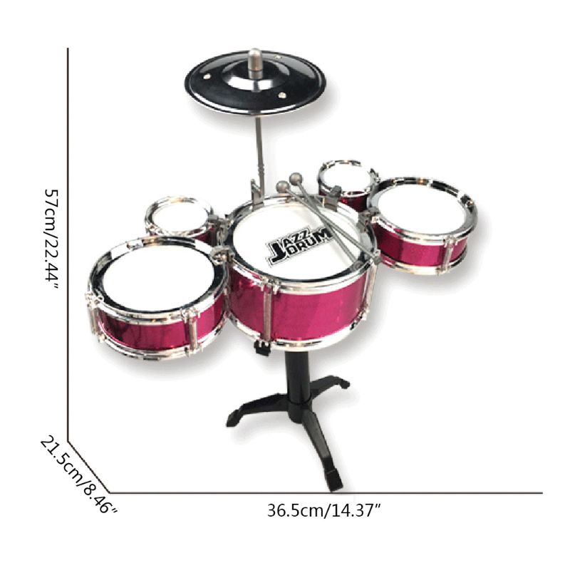 【Hottest Trends】Kids Jazz Drum Set Musical Educational Instrument Mini Band Play Toy with Sticks GXMB. 