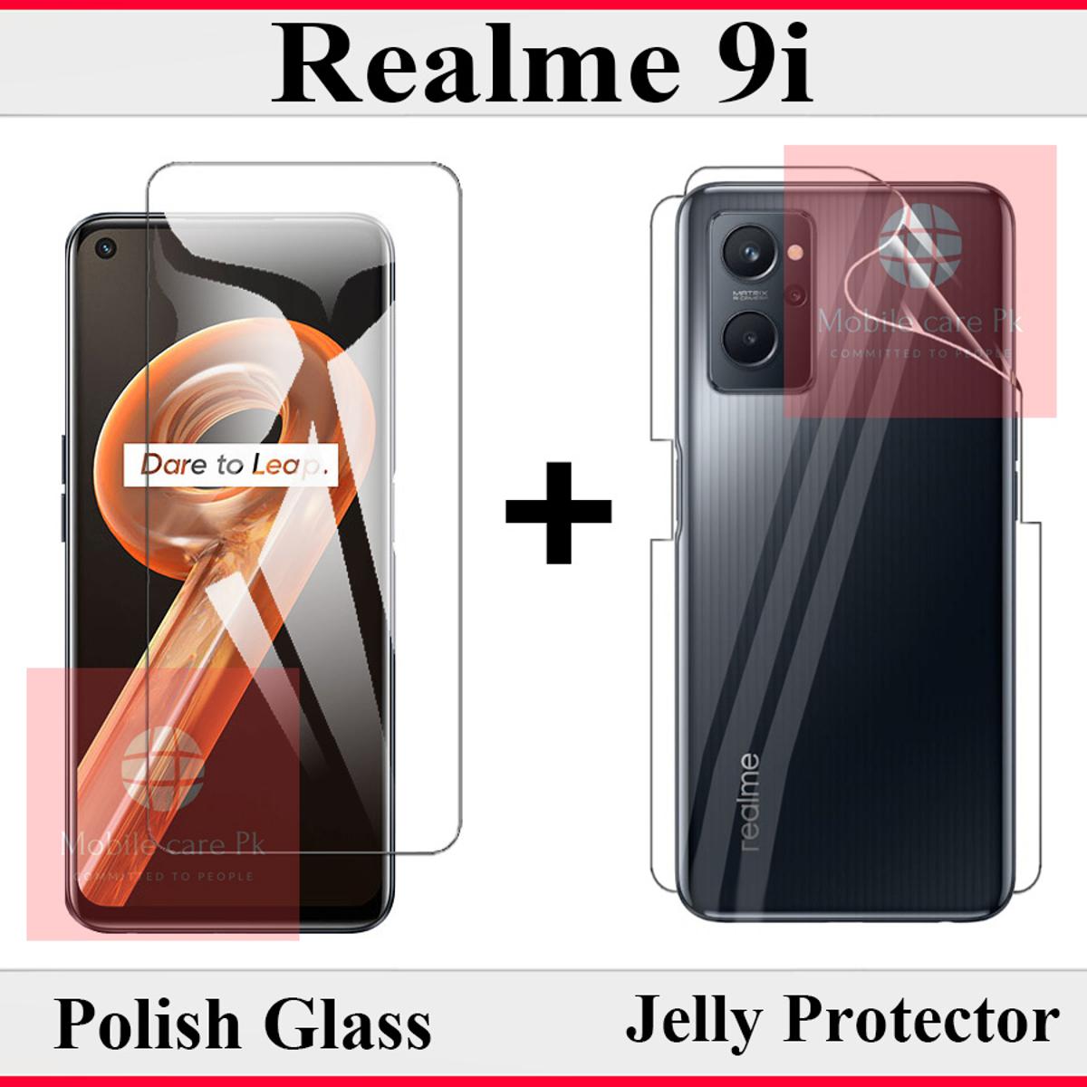 Realme%209i%20Polish%20Glass%20Screen%20Protector%20+%20Back%20Jelly%20Protector%20Poly%20Transparent%20Edge%20To%20Edge%20Sides%20Coverage%20For%20Realme%209i%20-%20Image%202