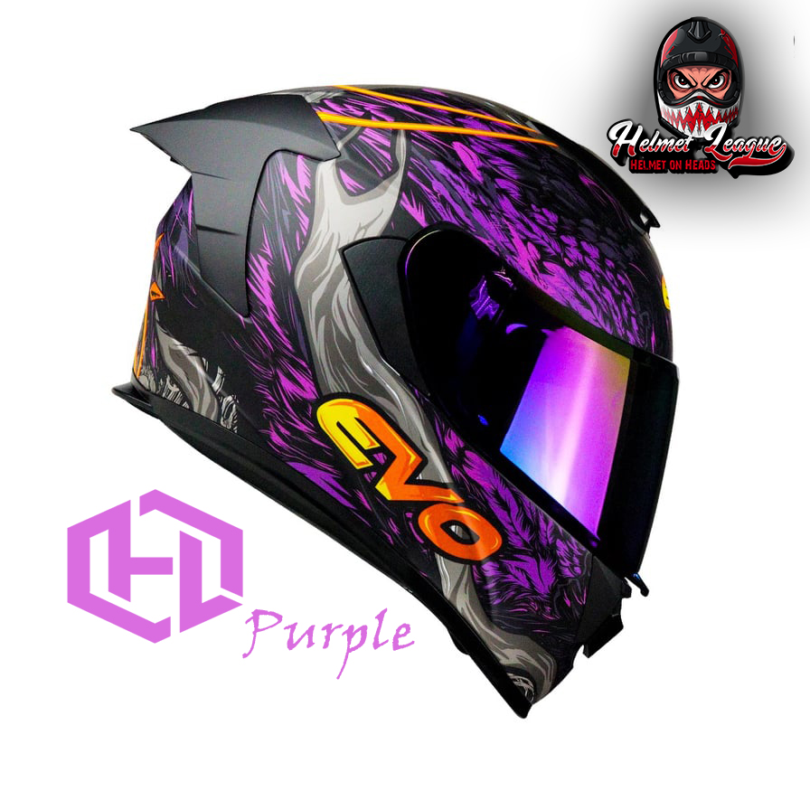 Evo Purple Helmet Evo Gtpro Archangel Full Face Dual Visor Helmet - Main Image
