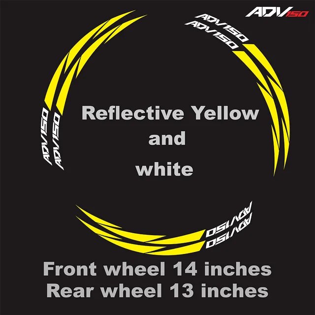 【Exclusive Offer】 1 Set Reflective Adv150 Sticker Wheel Rim Decals Logo ...