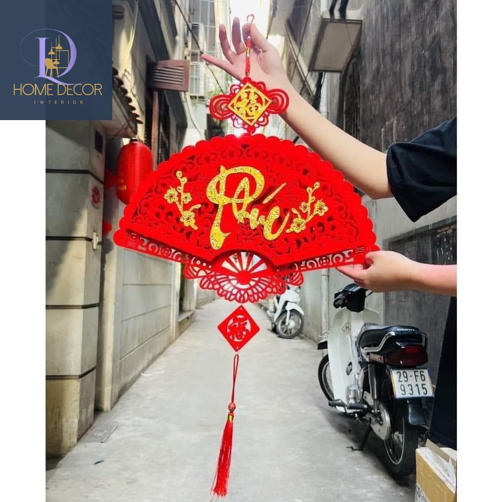 Quạt chữ Phúc Lộc Thọ trang trí Tết