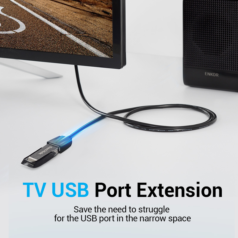 Vention สายต่อ USB Extension Cable USB2.0 480Gbps ตัวผู้ ต่อเข้าตัวเมีย สําหรับคอมพิวเตอร์ คีย์บอร์ด เมาส์ U disk USB 3.0 Extender สี USB 2.0 สี USB 2.0การเชื่อมต่อ USB 2.0ความยาวสายเคเบิล 3