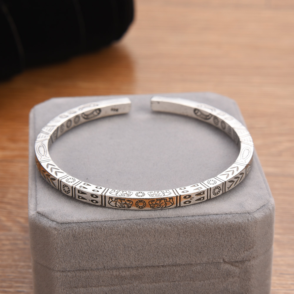 New%202023%20Silver%20Colour%20Auspicious%20Totem%20Bracelets%20Men%20Ethnic%20Open%20Bracelet%20Party%20Jewelry%20Accessories%20Gift%20-%20Image%208