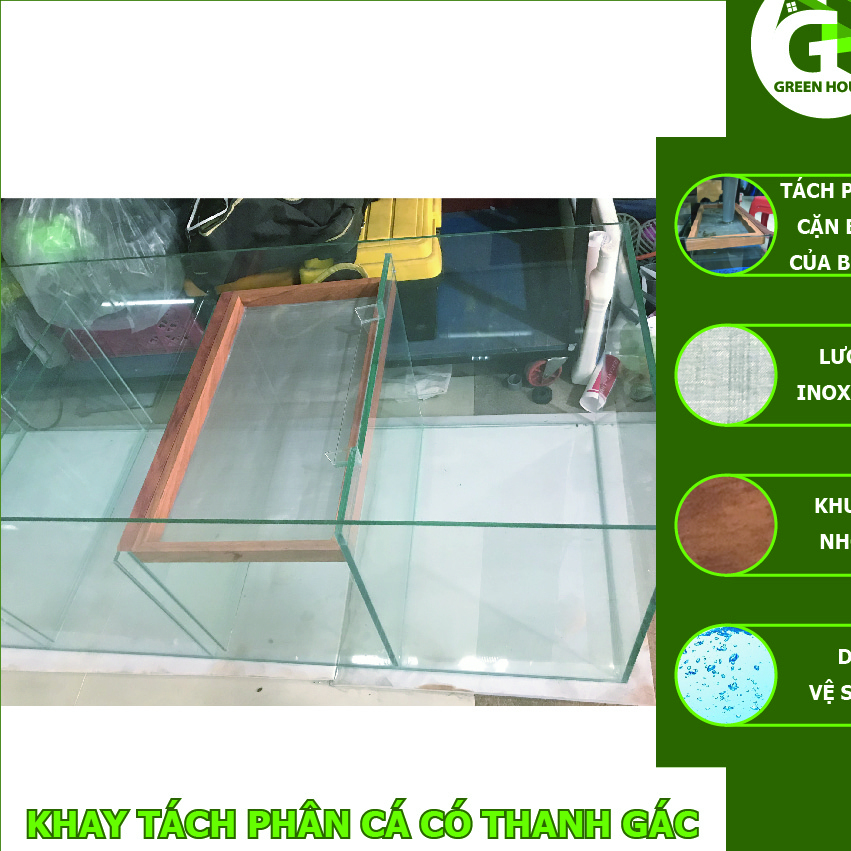 Khay tách phân cá, khay lọc cặn hồ cá (10cm x 20cm)
