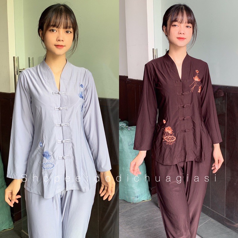 Đồ Lam Đi Chùa # Bà Lai Tim Vải Thun