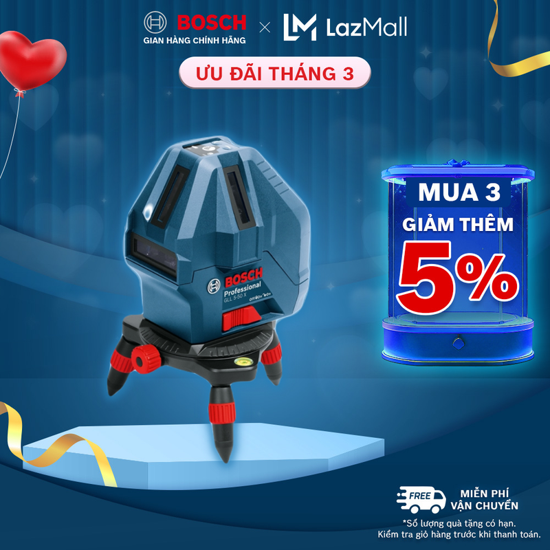 Máy cân mực laser tia đỏ Bosch GLL 5-50 X