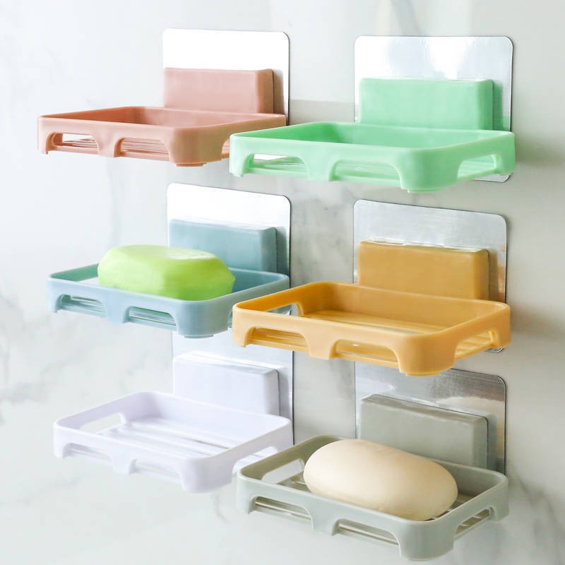 Punch-free Simple Installation Soap Box Wall-mounted Practical Drain Soap Holder Bathroom Storage Tools
