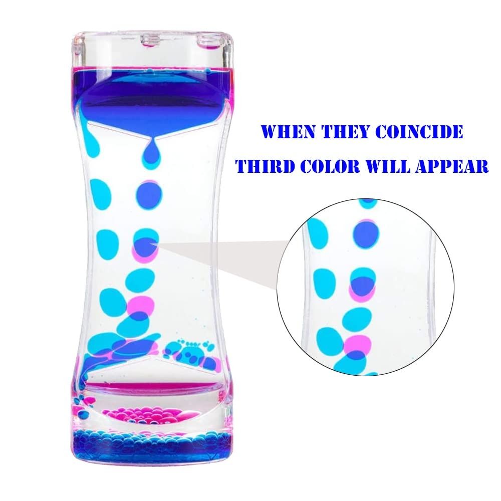 Oil Based Visual Timer Calming Visual Double Colors Oil Hourglass Timer Creative Descending ...