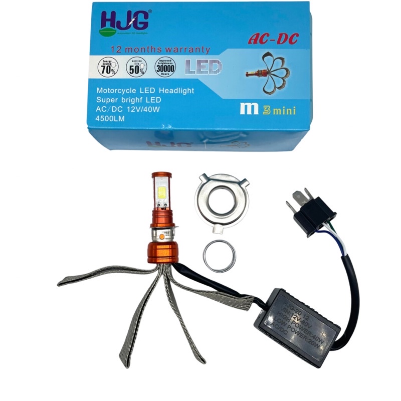 Đèn pha led hjg 3 tim led chân h4, m5