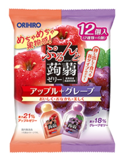 Bundle of 2] Orihiro Konjac Jelly Mix 2 flavours (20g x 12 Sachets) x 2  Packs Product of Japan Expiry under Product Description