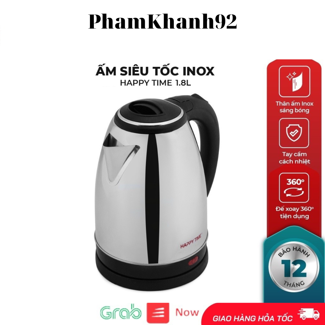 ẤM SIÊU TỐC INOX 1.8L HAPPY TIME HTD BẢO HÀNH 12 THÁNG