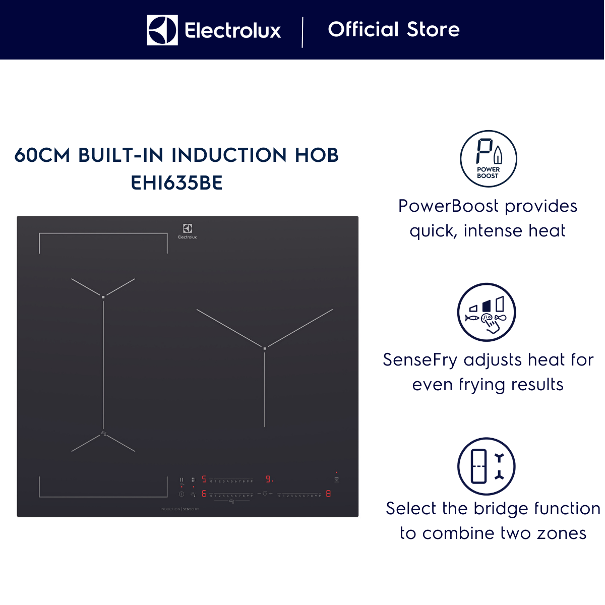 Electrolux EHI635BE 60cm UltimateTaste 700 Builtin Induction Hob With