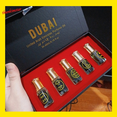 [MUA 1 TẶNG 1 mặt nạ mặt] Set 5 Chai Tinh Dầu Nước Hoa Dubai Mini Dành Cho Cả Nam Và Nữ