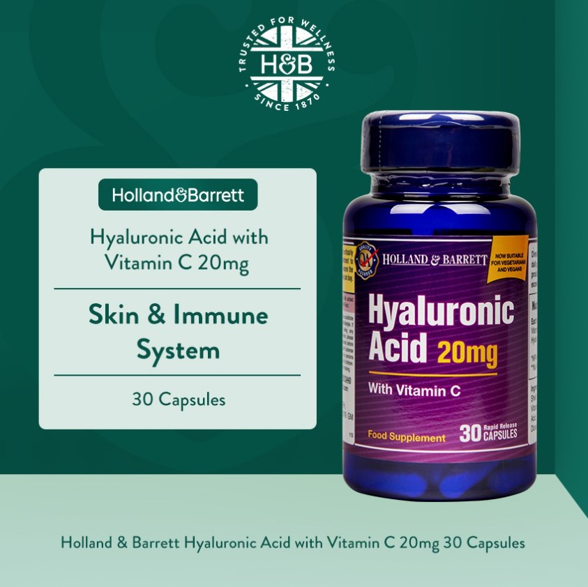 Holland & Barrett Hyaluronic Acid With Vitamin C 20mg 30 Capsules (BBE