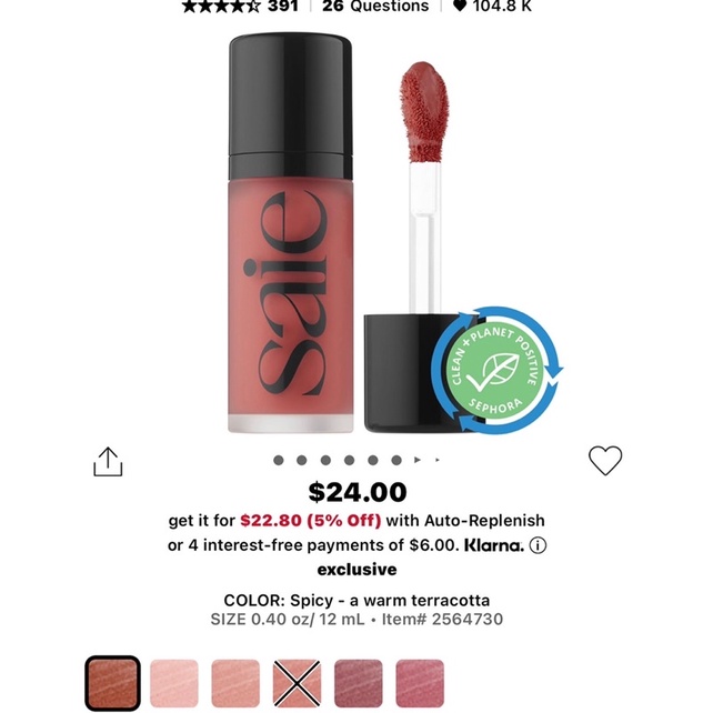 [SALE 25%] Má hồng kem Saie Dew $25
