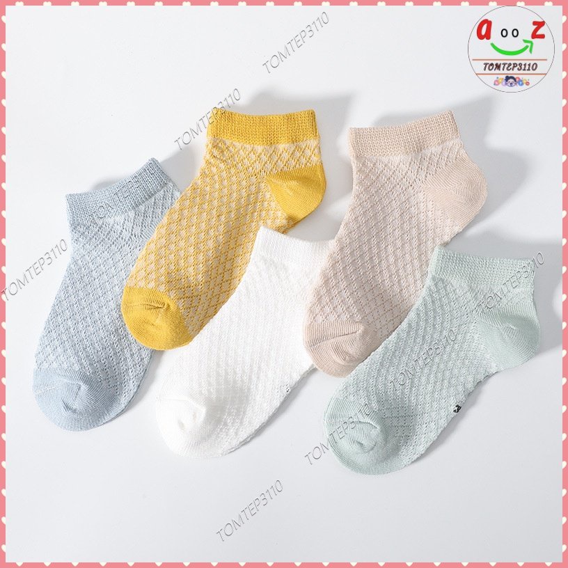 Tất lưới hè thu cho bé sơ sinh đến 3 tuổi, sét 5 đôi tất thông hơi