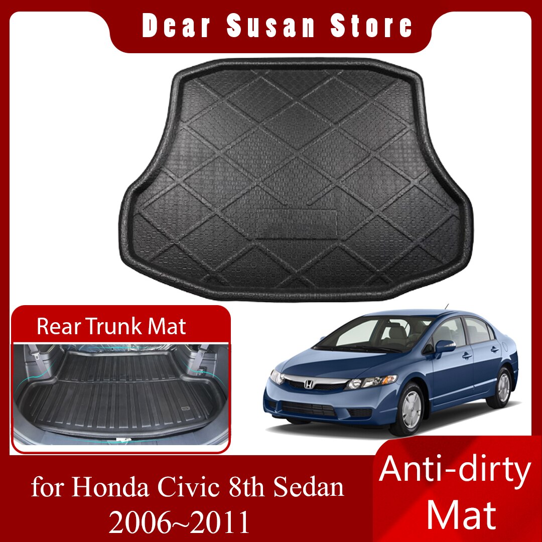 thumbnail image 2 of Black Trunk Floor Cargo Liner Tray For Honda Civic Sedan 2006-2011 2 of 3