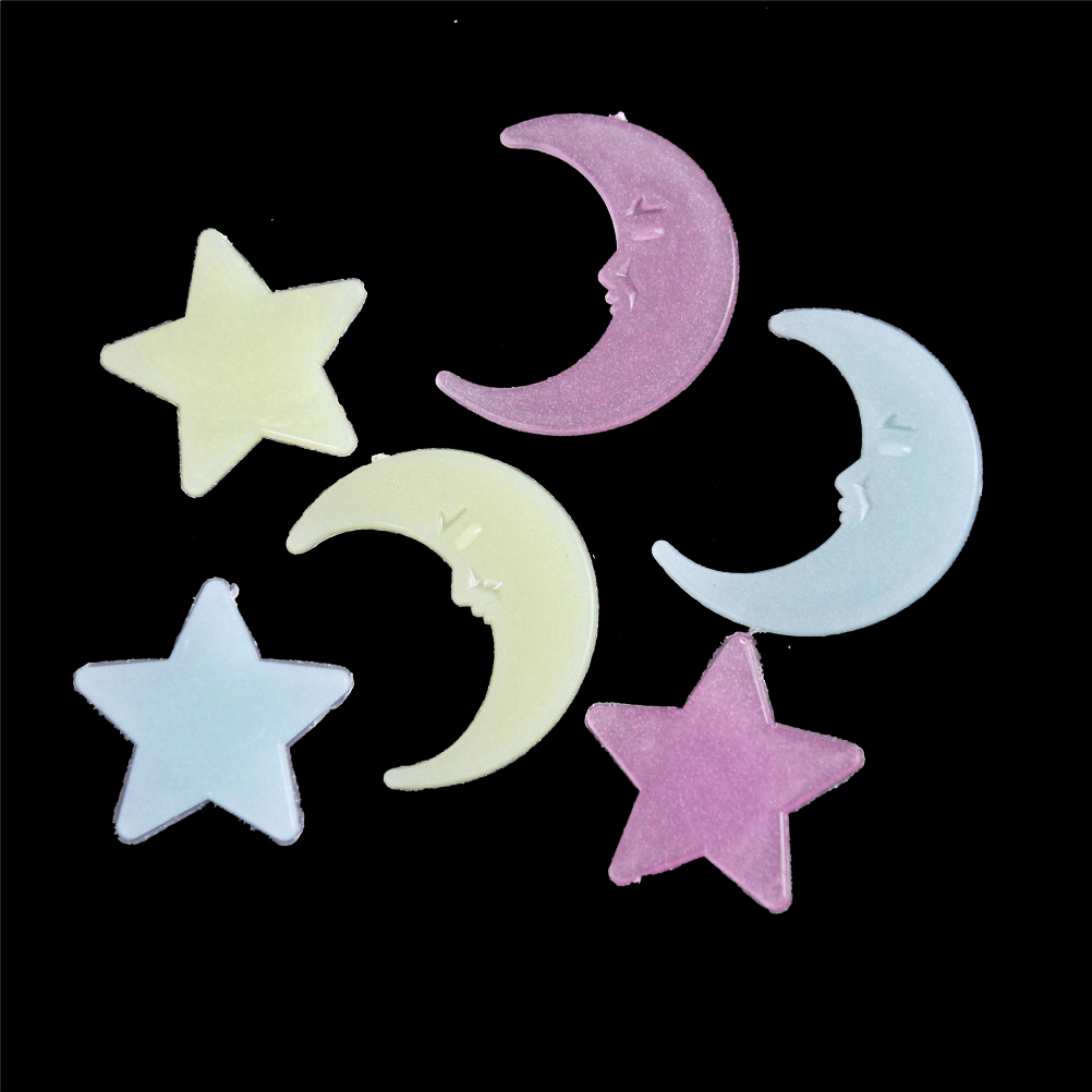 100 Stars Moon Storage Fluorescent Luminous Stickers Bedroom Decoration Kids Toy YUEYING. 