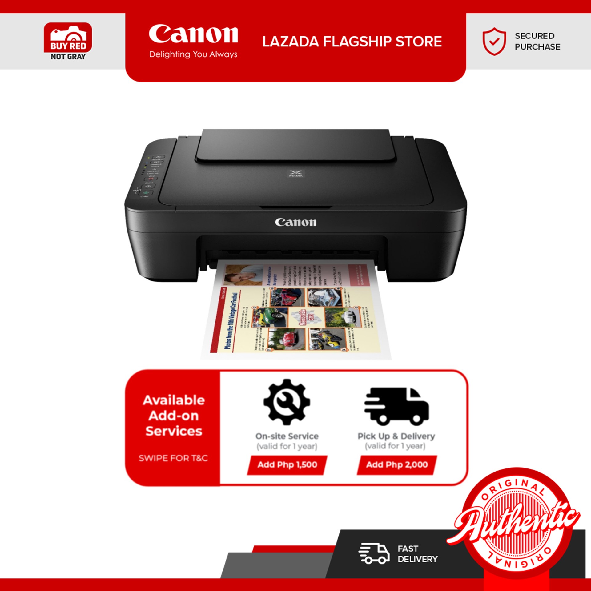 Canon MG3070S Multi Function Color Printer Print / Scan / Copy / WiFi