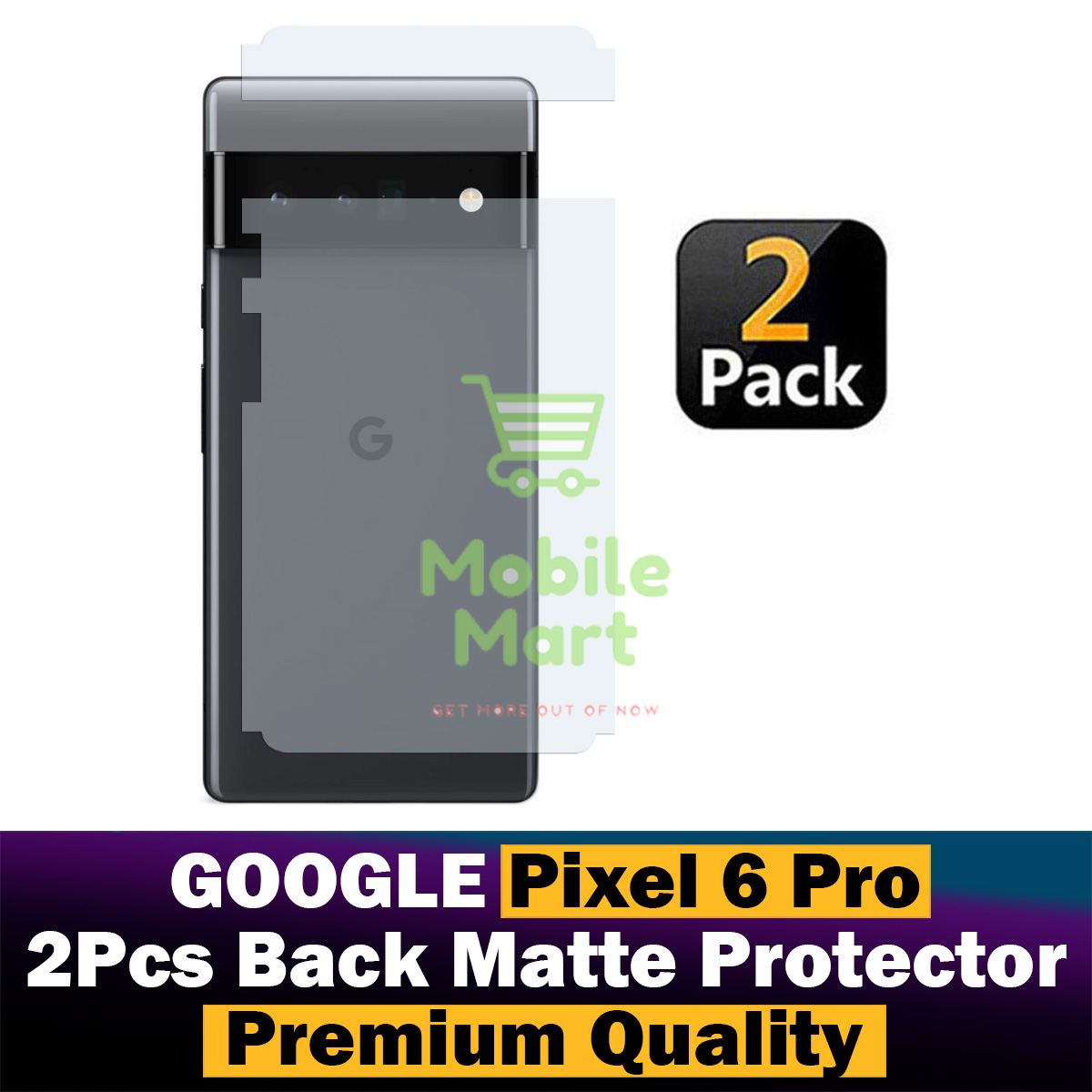 Google Pixel 6 Pro Back Protector Carbon Fiber Matte Soft Skin Sheet For Google Pixel 6 Pro - 2Pcs