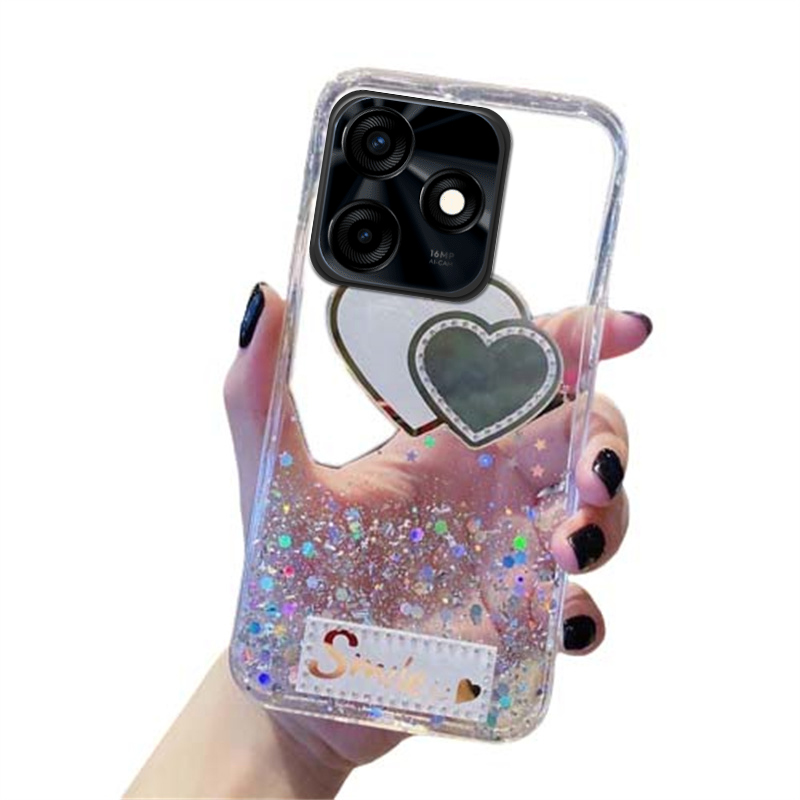 Phone Cover infinix Smart 8 Pro 8 Plus 7 Case Glitter Soft Transparent Be Love Makeup Mirror Stars Moon Cover For infinix Smart 8Plus 8Pro smart 7 Cases.