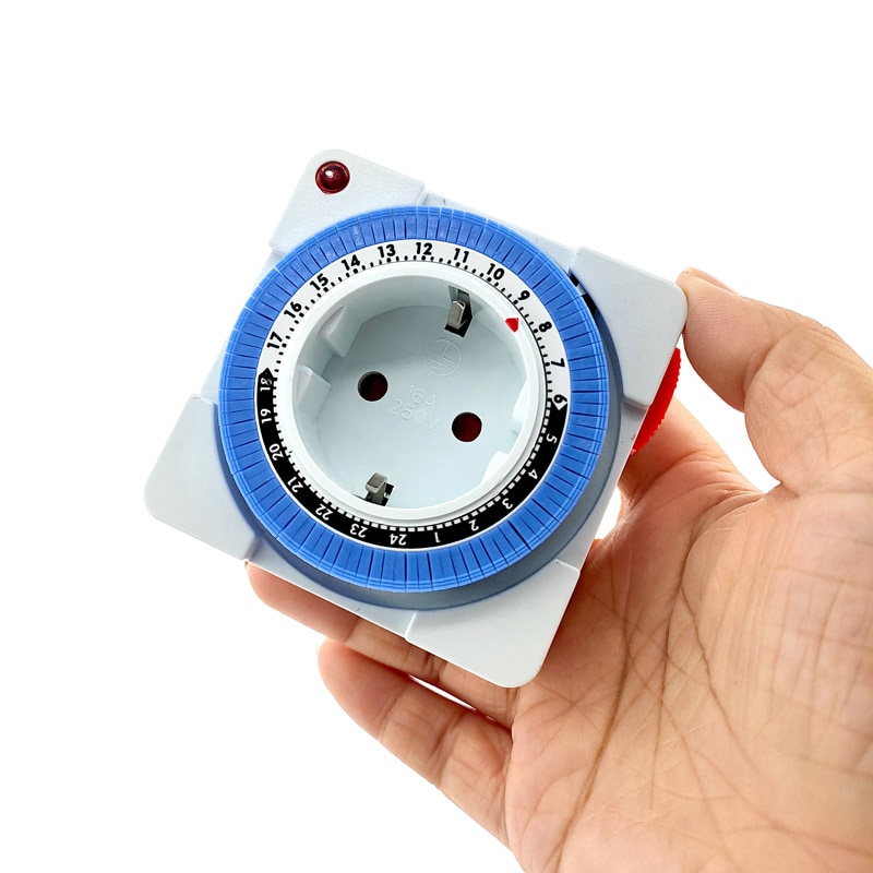 EU 24 Hours Timer Switch Timer Plug In Mechanical Grounded Programmable Smart Countdown Loop Switch Socket Indoor Auto Power Off