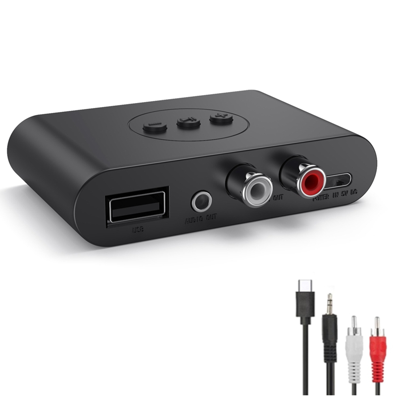 Bluetooth 5.0 Audio Receiver NFC U Disk RCA 3.5mm AUX USB Stereo Music  Wireless Adapter With Mic For Car Kit Speaker Amplifier 