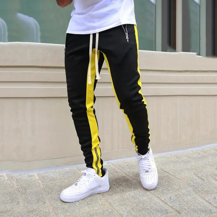 mens joggers casual pants fitness men sportswear tracksuit bottoms skinny sweatpants trousers black gyms jogger track pants