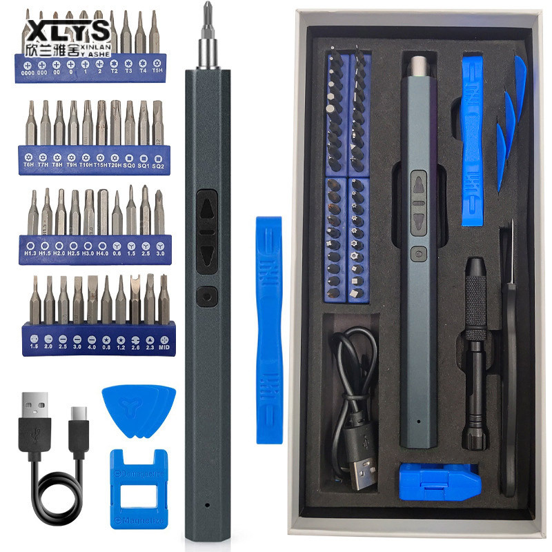 Mini Precision Electric Screwdriver Set Cordless High Torque Full Set of Electric Electric Batch Tools
