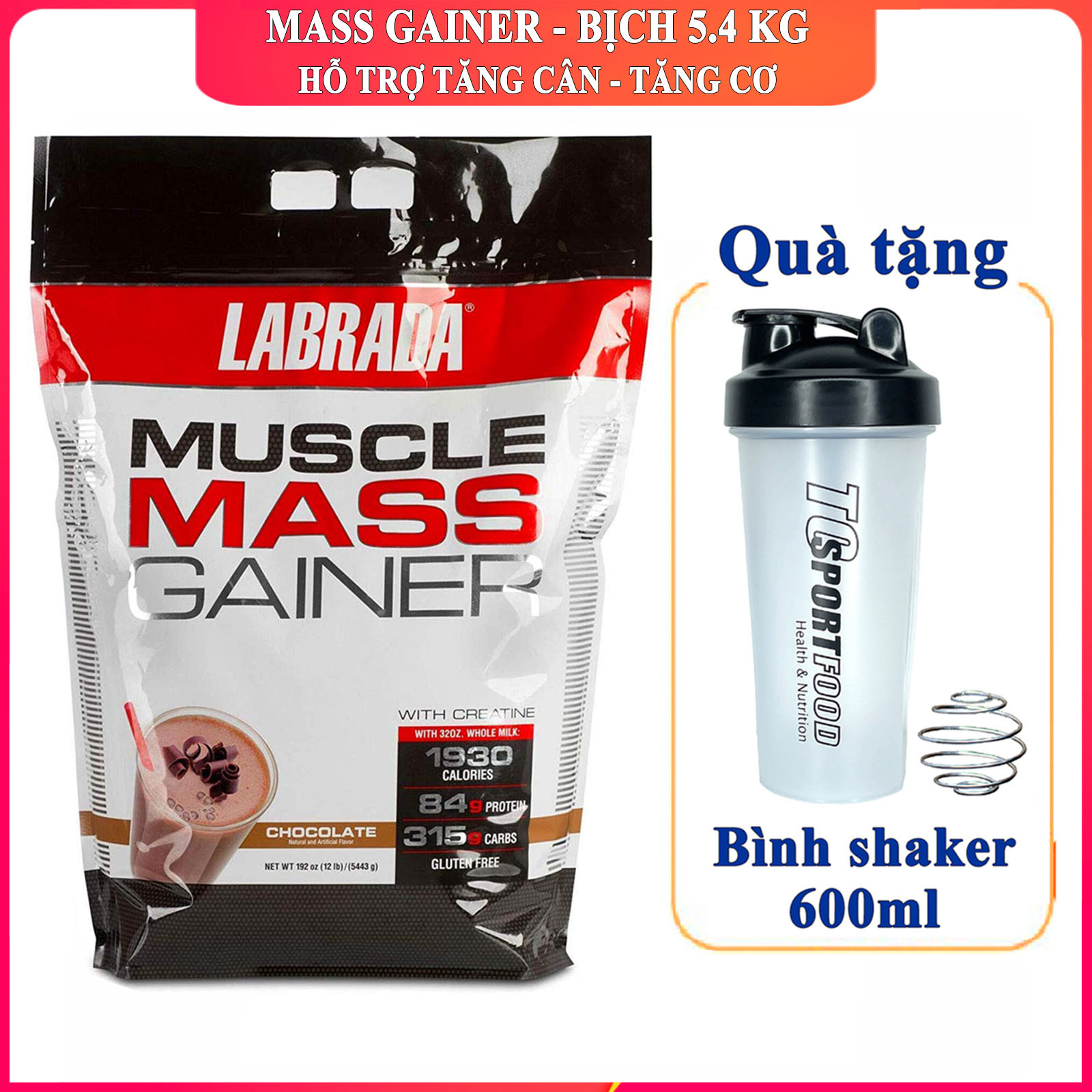Labrada Muscle Mass bịch 5.4kg tăng cân tăng cơ nhanh thumbnail