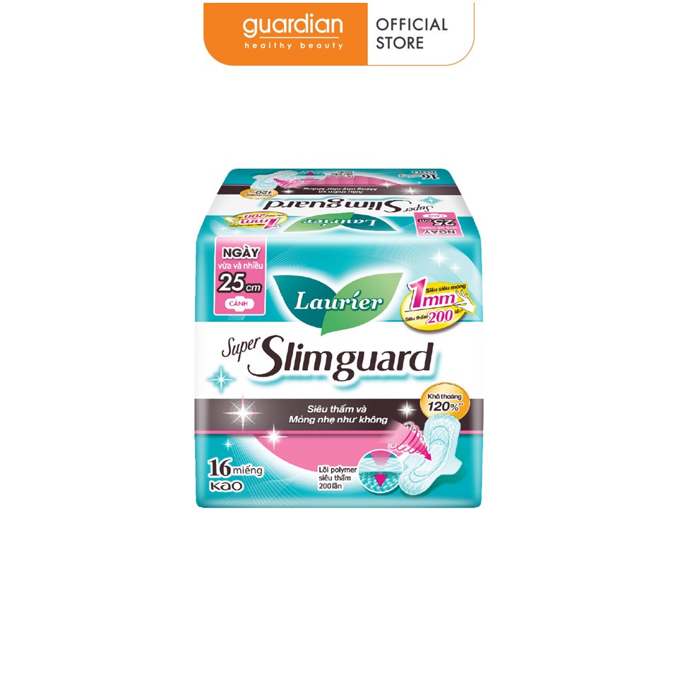 Băng Vệ Sinh Siêu Mỏng Bảo Vệ 25Cm Laurier Super Slimguard 16 Miếng