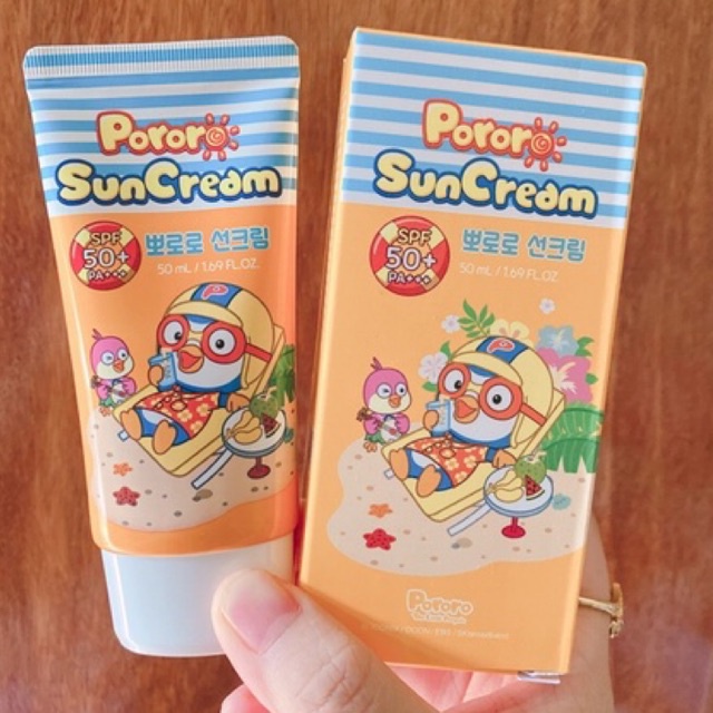 Kem Chống Nắng Pororo Pororo Baolulu Little Penguin Nhập Khẩu Hàn Quốc Cho Trẻ Em SPF50 + PA + + + 50Ml