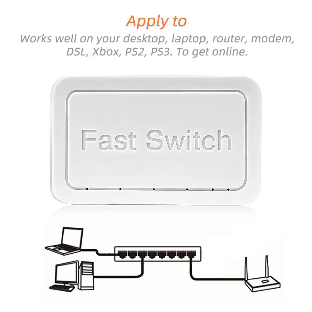 10100 1000Mbps Mini Connected Network Switch 5 Port Ethernet Switch Internet Splitter Desktop RJ45 Hub