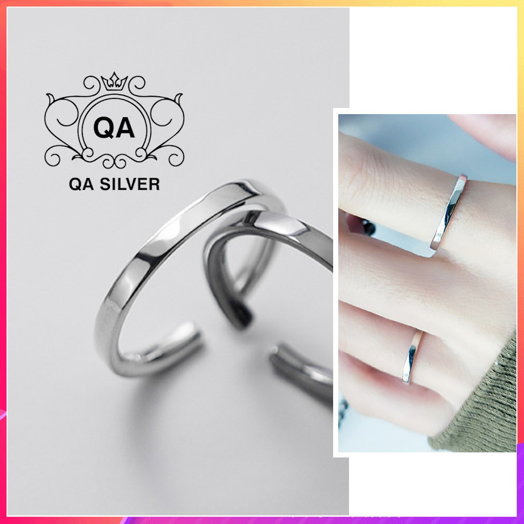 Nhẫn bạc 925 trơn bản rộng nam nữ dày to tối giản 1.5mm S925 MINIMAL QA SILVER Ring RI191101