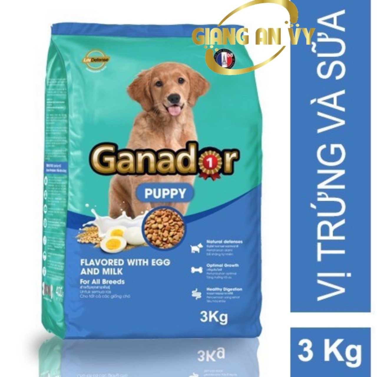3kg Thức ăn vị Trứng & Sữa cho chó con Ganador Puppy