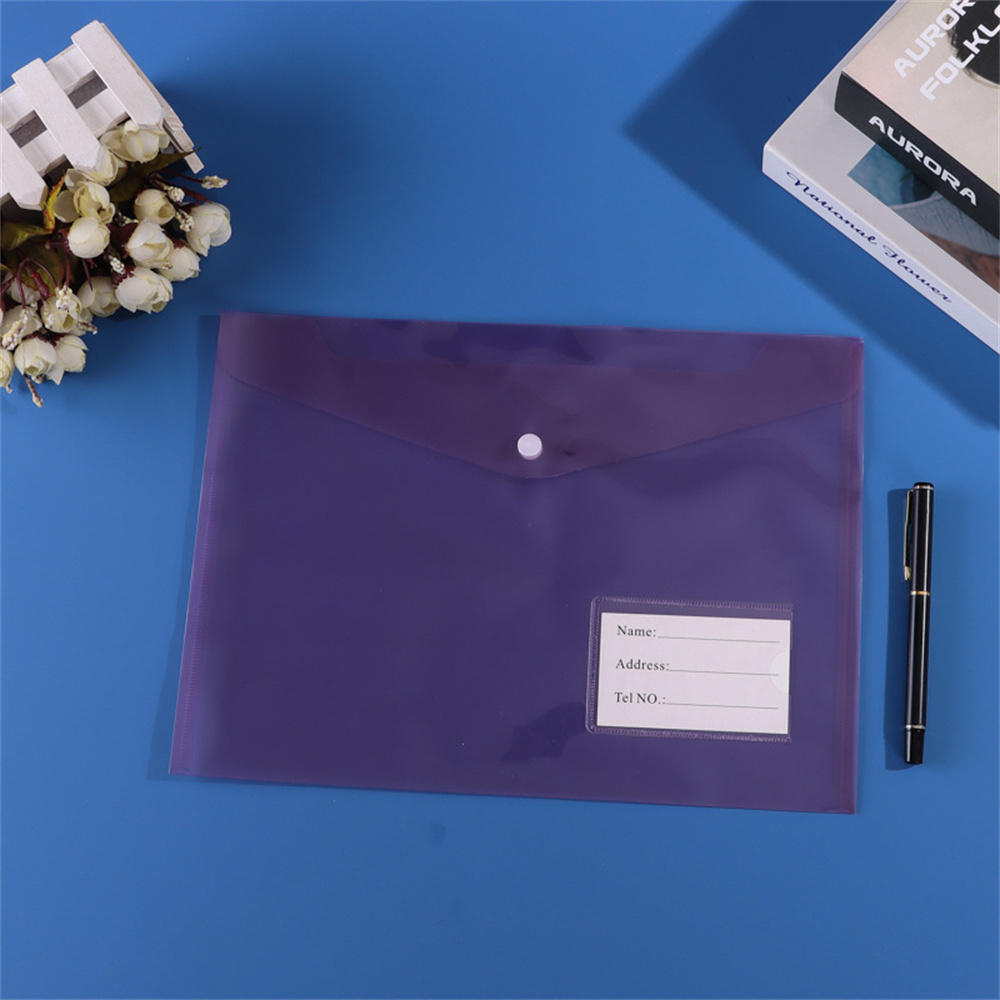 A4 Binder Pocket With Button. A4 Binder Pouch With Label Student Folder For Office Transparent File Pouch For School Binder Envelopes With Button