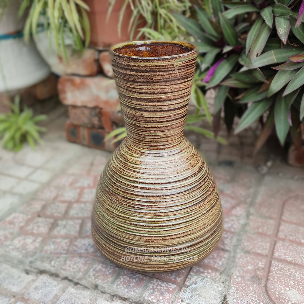Bình hoa trang trí phòng khách, gốm sứ cao cấp Bát Tràng