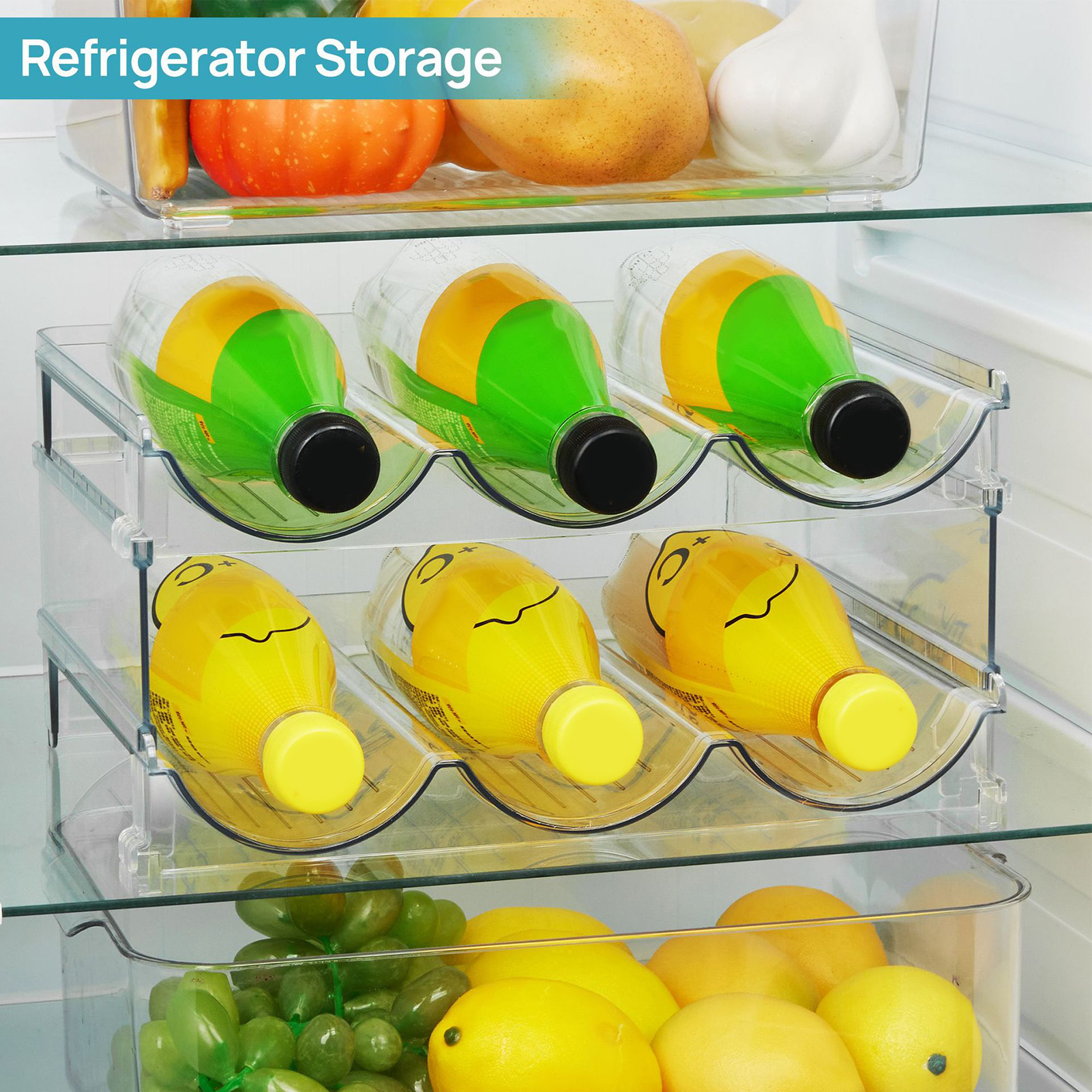 Stackable Cup Holder Stand Stackable Water Bottle Storage Rack Organizer for Kitchen Fridge 2/3/4 Layers Cup Holder Stand for Tumbler Mug Transparent Detachable Cabinet Shelf Space Saving Kitchen