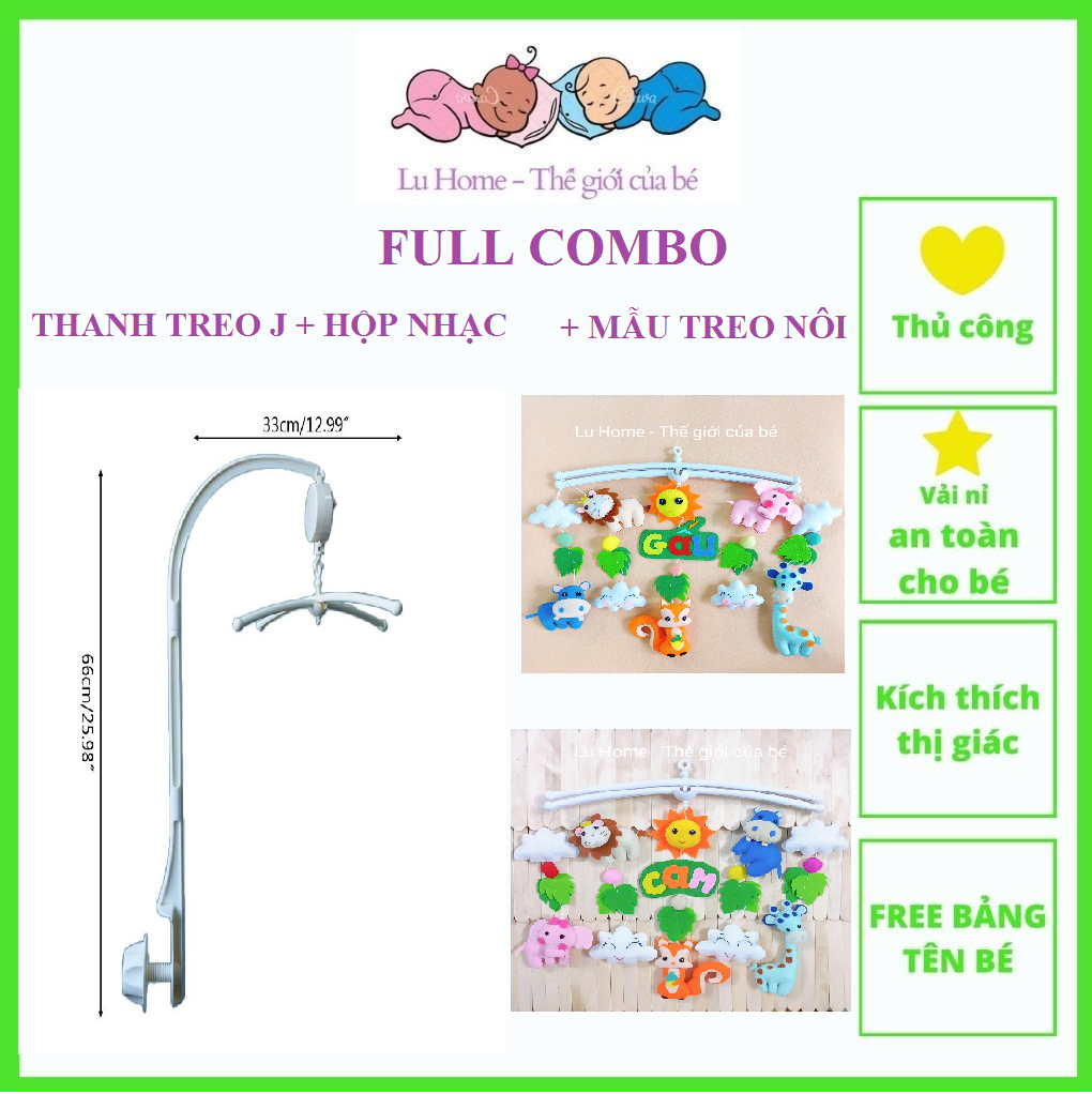 Treo nôi kích thích thị giác cho bé [Free Bảng tên bé]