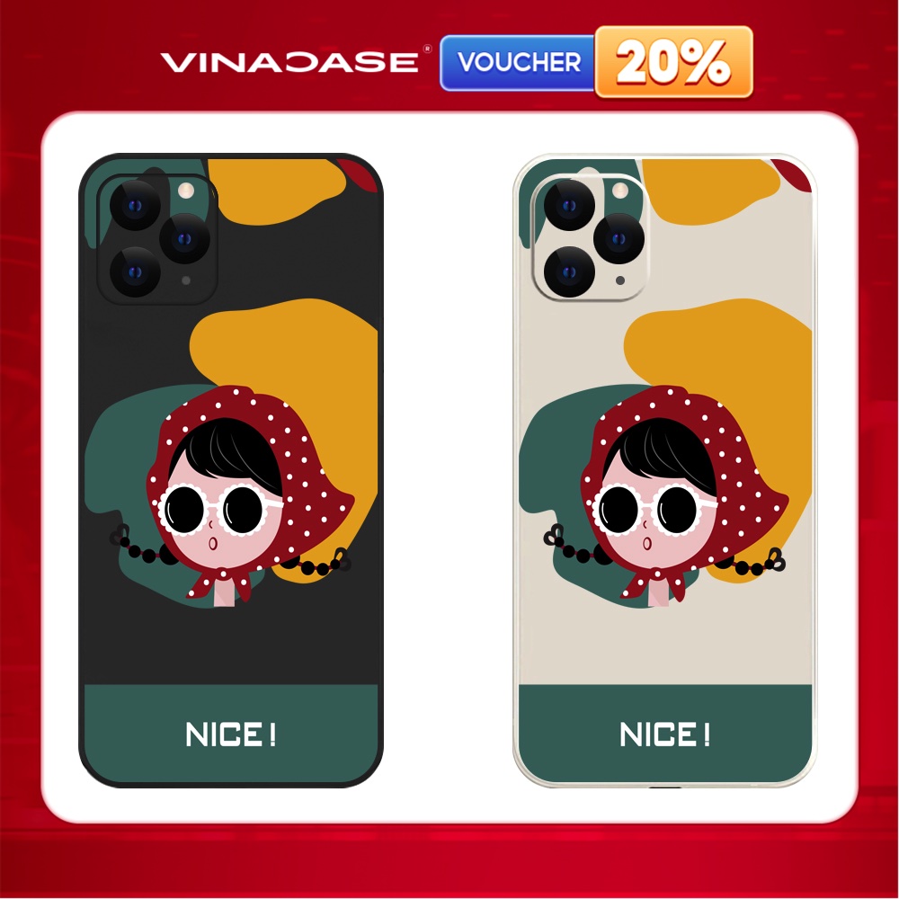 Ốp lưng Vina Case Iphone 6S/6 Plus/7G/8G/X/Xs/11/12/....dẻo cạnh vuông bảo vệ camera hình Cô gái mũ đỏ