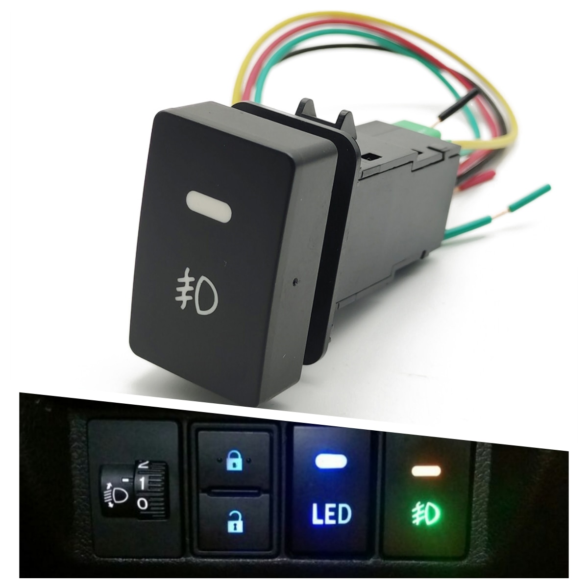For Honda CRV Car Wing Rearview Mirror Control Switch LED Power DRL Switch Button