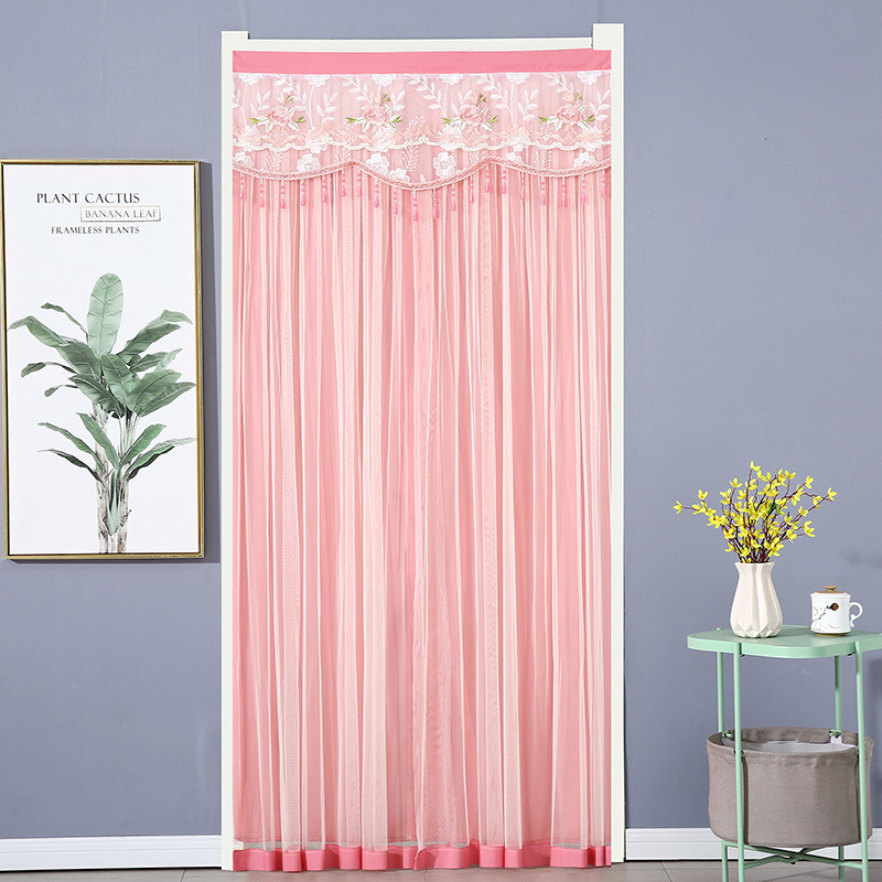YONUO In summer, the double-layer middle door curtain is transparent and impermeable, and the partition curtain for the bedroom of the home is free of perforation, self-adhesive velcro