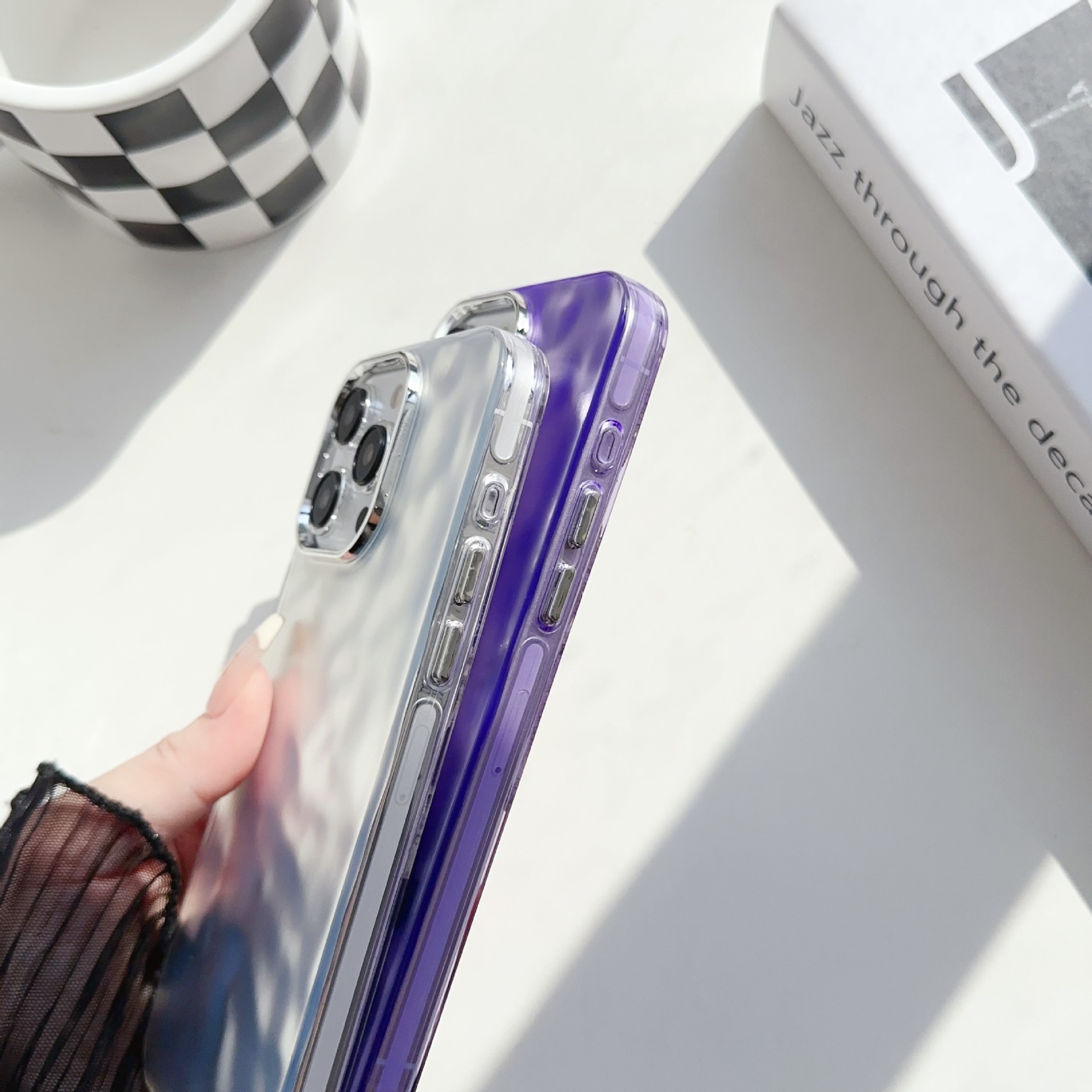 KISSCASE Electroplated Wrinkled IMD Phone Case for IPhone 15 Pro Max Case Solid Matte Anti Fingerprint Shockproof Acrylic Case for IPhone 14 13 12 11 Pro Max 14 Plus Back Cover
