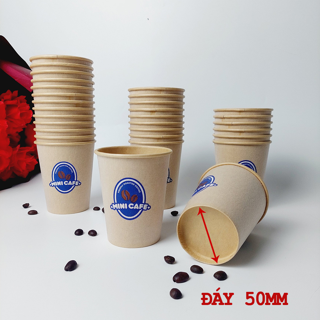 50 chiếc cốc giấy 240ml - 8oz mini cafe Ly giấy NHẬP KHẨU HÀN QUỐC