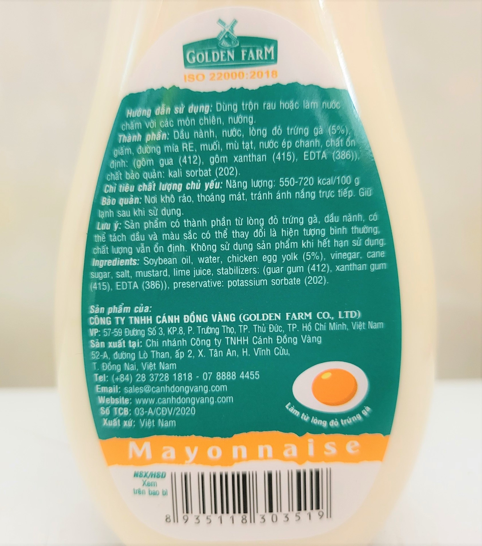 [Chai 250g] XỐT MAYO [VN] GOLDEN FARM Mayonnaise
